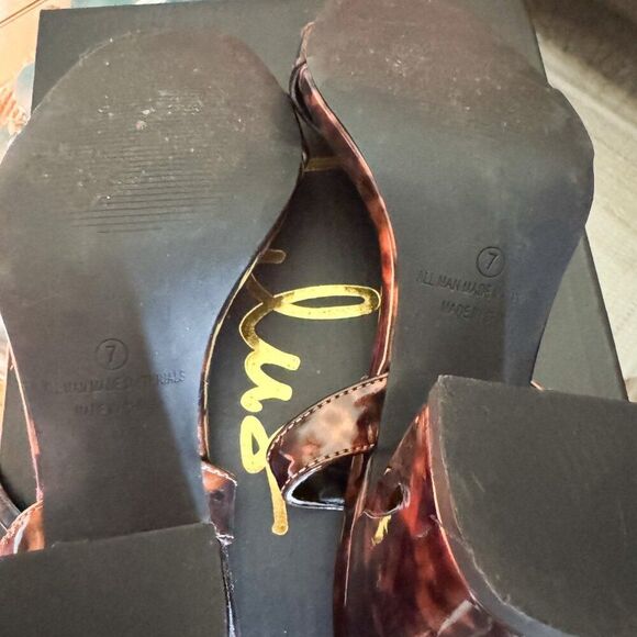 Lulus Arya Tortoise Patent High Heel Sandals – Size 7 | Worn Once (GUC) - Picture 3 of 3